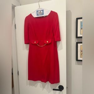 Trina Turk red dress with gold details